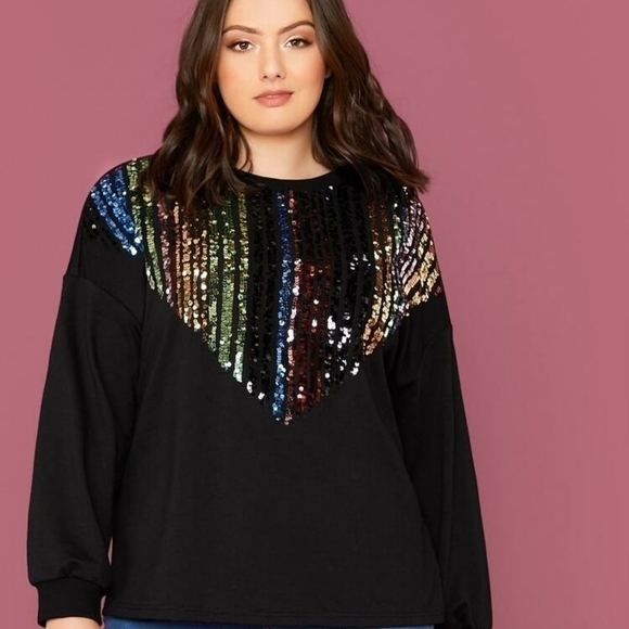 SHEIN Sweaters - SHEIN Crew Neck Sequin Sweater